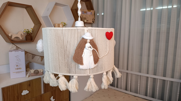 لوستر مکرومه بافی طرح دخترانه