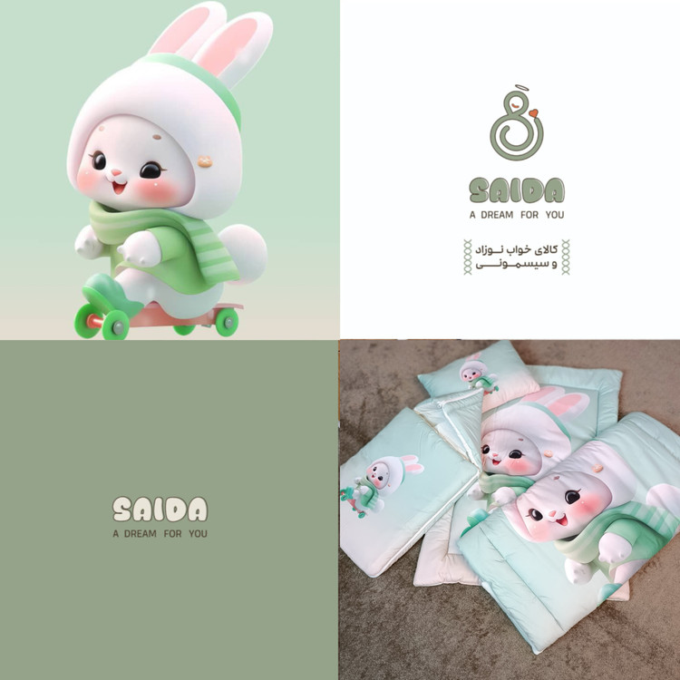 سرویس خواب نوزاد با قنداق فرنگی طرح خرگوش