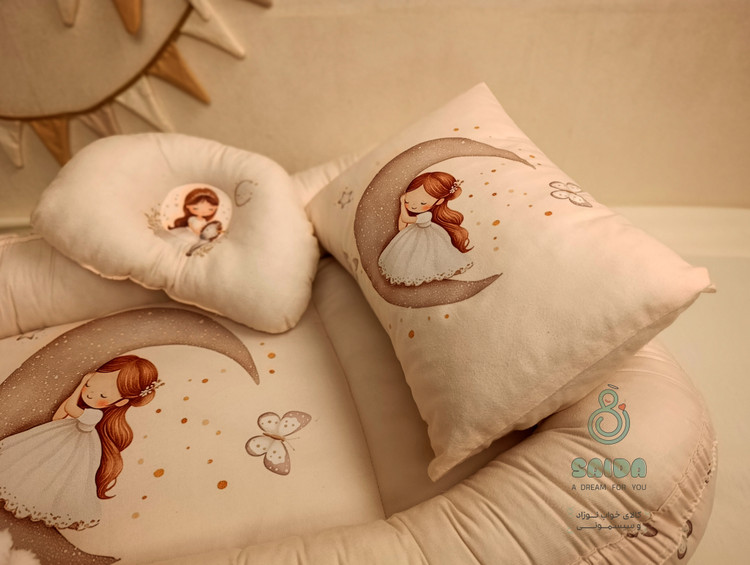 تشک گارددار نوزاد(غلط گیر) طرح پرنسس و ماه