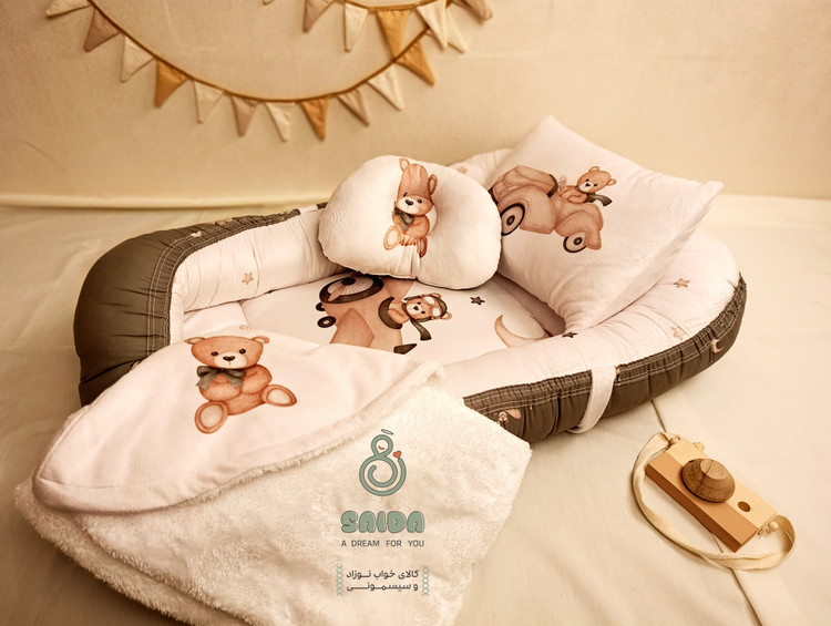 تشک گارددار نوزاد(غلط گیر) طرح خرس خلبان
