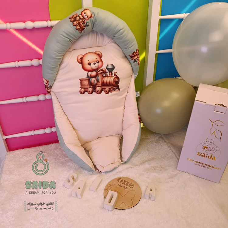 آغوشی (قنداق سوئیسی) طرح خرس و قطار