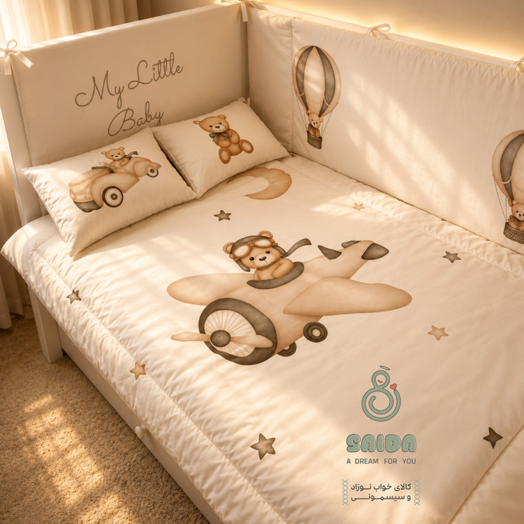 روتختی نوزادی طرح خرس خلبانی